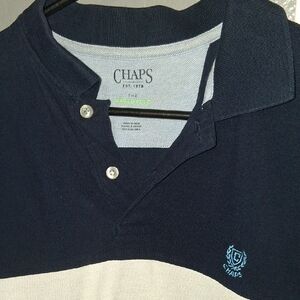 Chaps Men's Polo Shirt in Navy and Cream